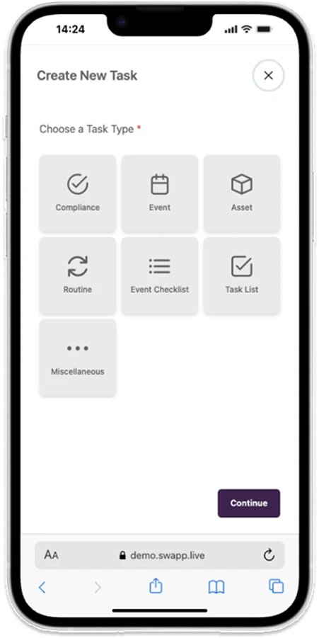 SWAPP task management – clear dashboards and checklists