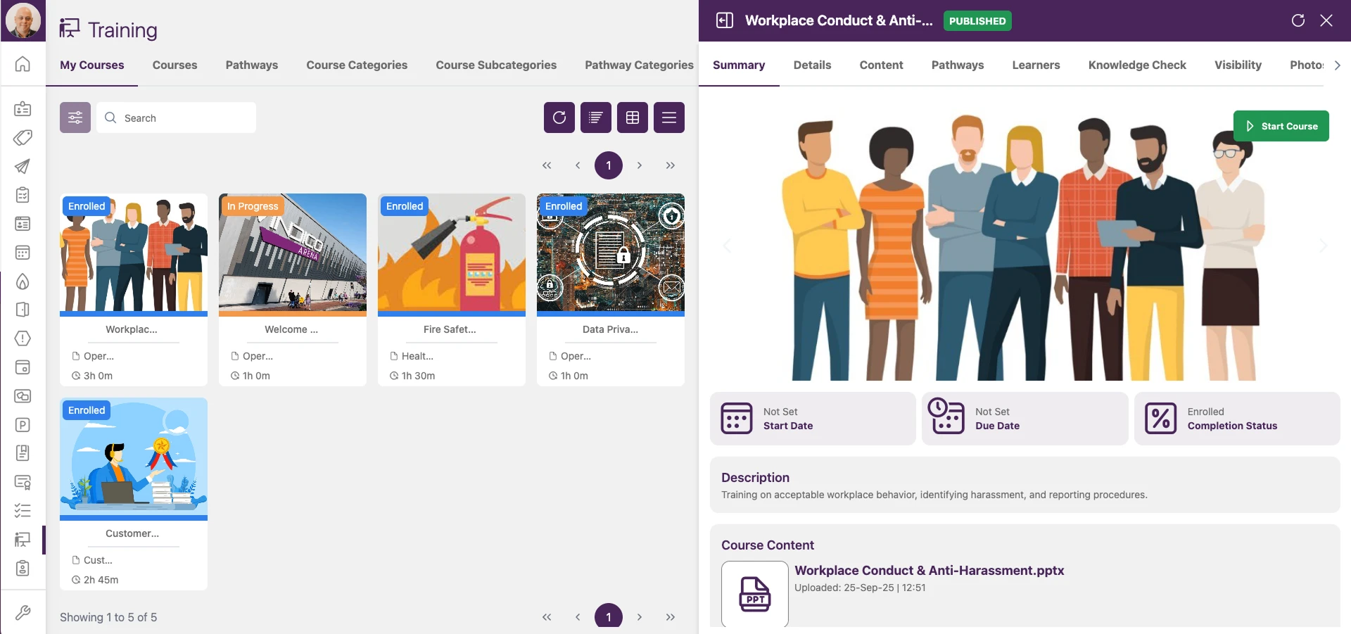 SWAPP training management – certification records